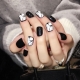 Mga pagpipilian para sa black and white manicure para sa mga maikling kuko