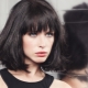 Nagtapos ang bob na may bangs para sa daluyan ng haba ng buhok