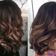 Shatush on dark hair of medium length