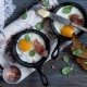 Frying pans for serving hot dishes