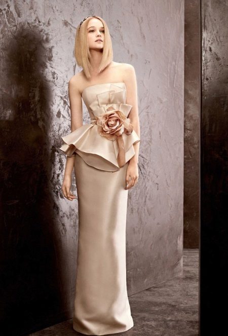 Summer wedding dress na may basky