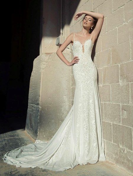 Summer wedding dress na may lace