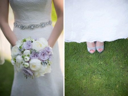 Kasal palumpon at sapatos sa lavender kasal