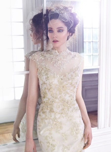 Simple cut wedding dress para sa isang pangalawang kasal damit