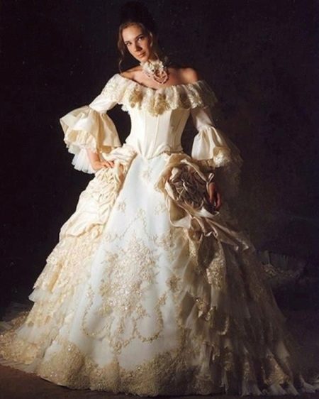Wedding dress in Victorian style