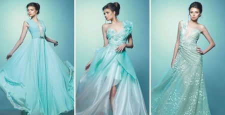 Turquoise evening dress mula sa Saiid Kobeisy