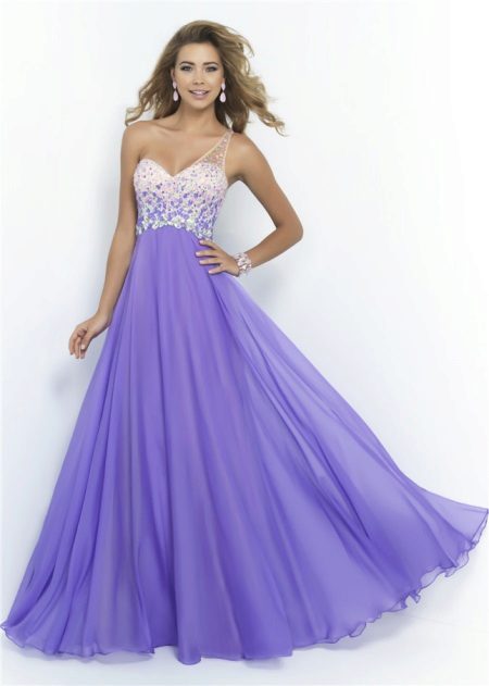 White at purple evening dress