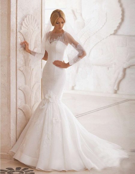 Mermaid Wedding Dress na may puntas