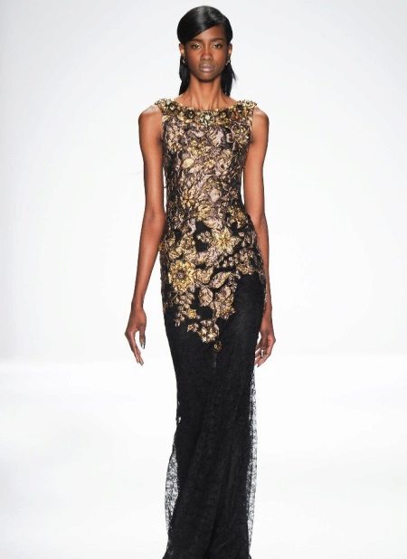 Gabi na damit na may ginto mula sa Badgley Mischka