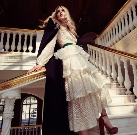White evening dress para sa kaarawan