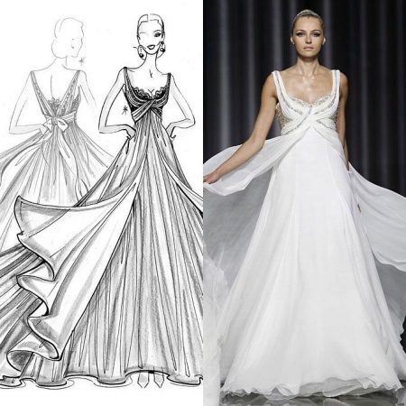 Sketch of a greek evening dress