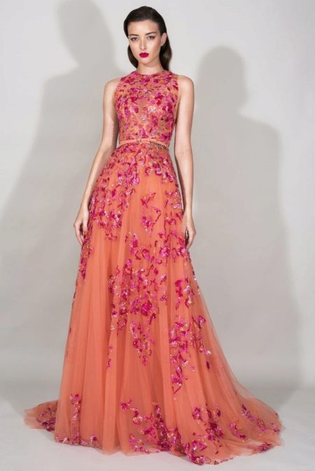 Orange damit na may rosas