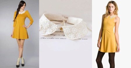 Lace Collar sa Mustard Dress