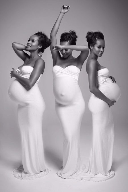 Straight floor-length maternity dress