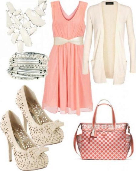 Mga Accessory ng White Peach Dress