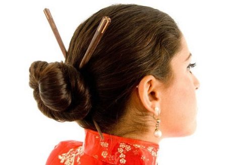 Intsik estilo ng buhok na may sipit ng Intsik