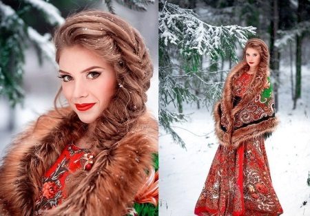 Magtirintas sa ilalim ng isang damit sa istilong Russian
