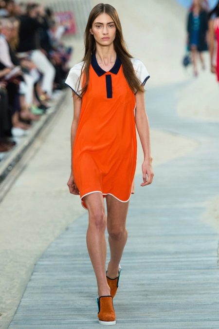 Ang estilo ng sports shirt ng orange dress