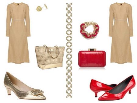 Mga accessories ng red body dress