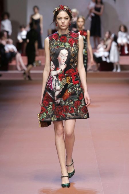 Green at cherry dress