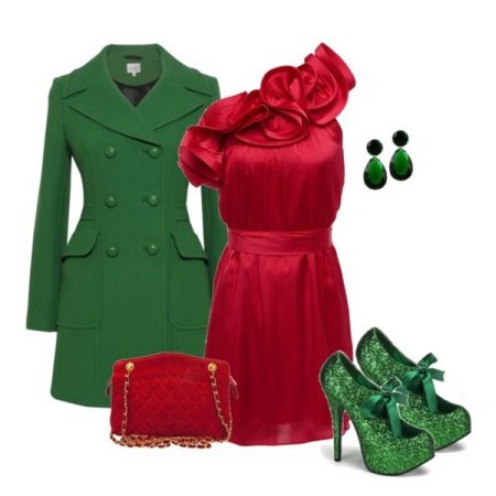 Green accessories para sa cherry dress