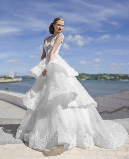 White fluffy lace dress