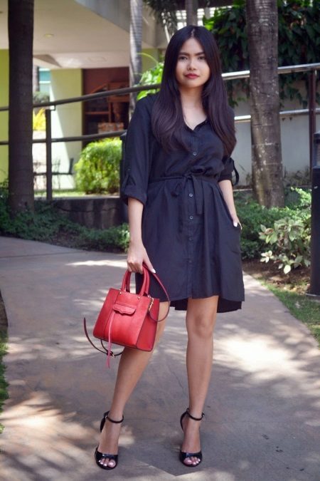 Black loose dress shirt