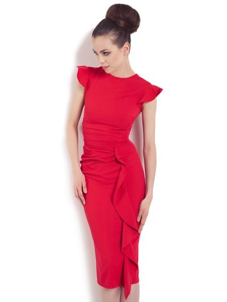 Red damit na may isang cool na frill
