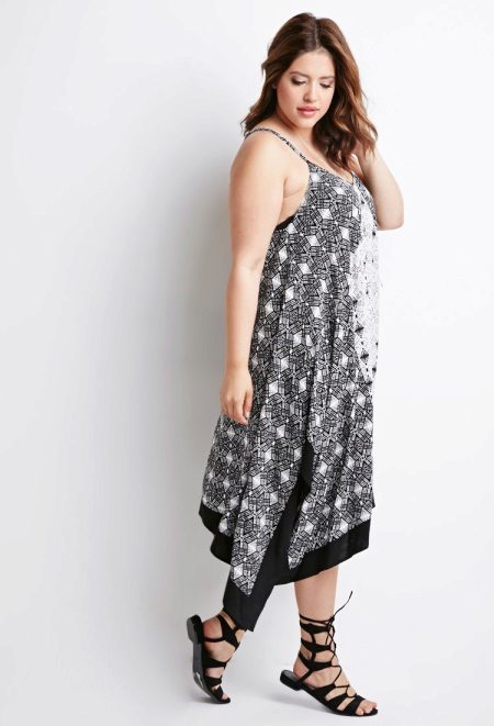 Layered trapeze dress para sa buong