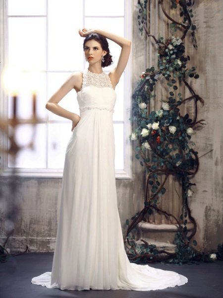 Mataas na baywang Wedding Dress