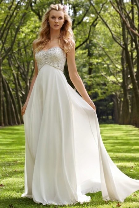 Mataas na baywang Wedding Dress