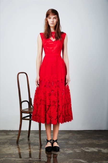 Red fitted dress