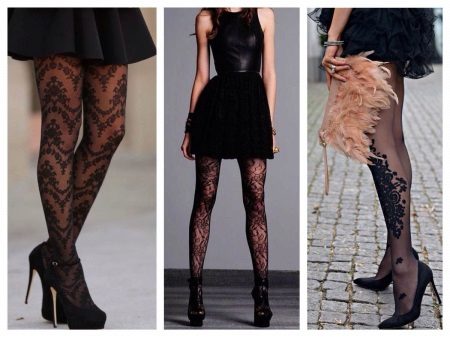 Openwork panty hoses para sa black dress