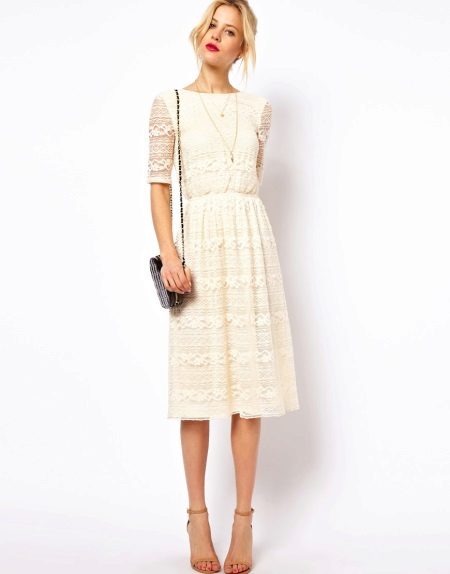 Mga Accessory ng MIDI Lace Dress