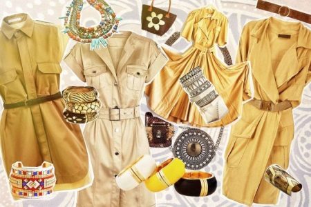 Mga Accessory ng Yellow Safari Dress