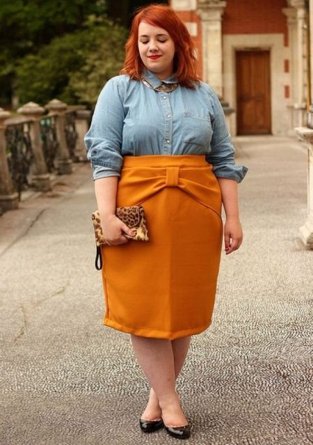 Skirt para sa mga batang babae na may uri ng figure Apple
