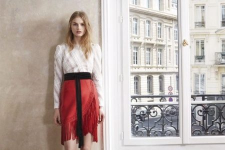 Red skirt with fringe
